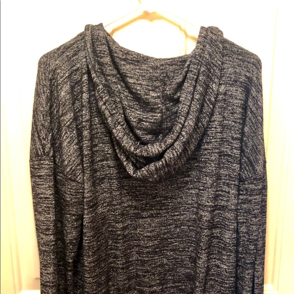 Black Marl Cardigan with Hood - Picture 2 of 4